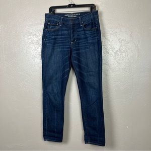 American Eagle Jeans Womens  8 Long Vintage‎ Hi Rise Button Fly Dark Wash Denim